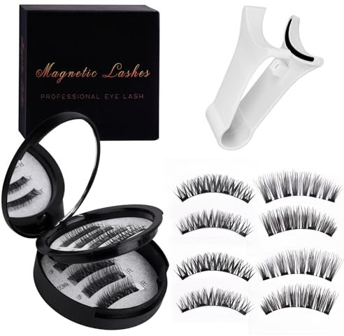 Ciglia finte magnetiche, ciglia finte magnetiche, a lunga durata, riutilizzabili, con applicatore, ciglia magnetiche, aspetto naturale, senza colla o eyeliner, impermeabili, facili da indossare (2