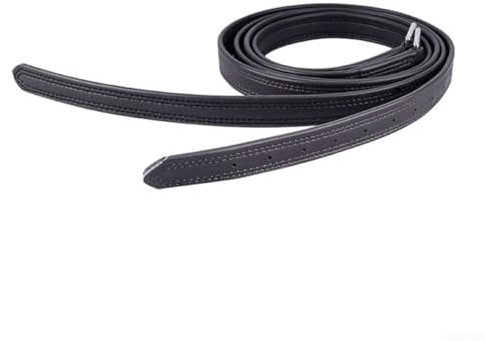 2 verstellbare Leder-Steigbügel, Mikrofaser-Leder-Steigbügel, mit Einstelllöchern, rostbeständige Schnalle, 125 cm, schwarz 135 cm