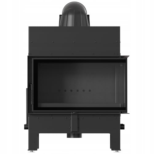 KRATKI Cheminée en acier 12 kW Floki M droite fi 200 Noir Insert de cheminée BImSchV niveau 2