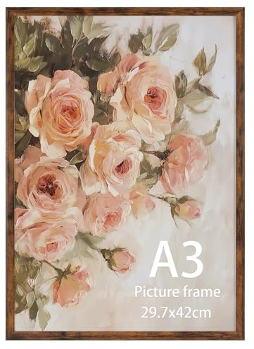 Giftgarden Rustic Braun Bilderrahmen A3, Posterrahmen für 29,7x42 cm | Einzel Großer rahmen für Fotos und Bilder – ausschließlich für horizontale oder vertikale Wandmontage