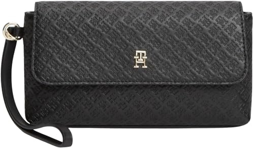 Tommy Hilfiger Damen Pouch Tasche Icon Daily magnetischer Klappverschluss, Schwarz (Black), Einheitsgröße