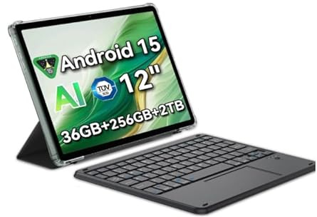 Tablet Android 15 Gaming Tablet de 12 pulgadas con ranura para tarjeta SIM, bolígrafo, 36 GB + 256 GB (hasta 2 TB), 2.4 K 120Hz FHD+ IPS , 9000mAh/33W, 8 MP + 16 MP cámara AI, 5G WiFi, GPS - MEGA 2