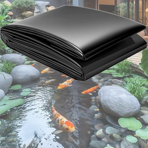 Waterproof Pond Liner UV & Tear Resistant Preformed Pond Liners 2M X 2M Thickness 12mil Garden Flexible Ponds Membrane for Fountain Waterfall Water Garden(16.4ft X 20ft)