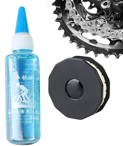 Strumento per lubrificare la catena della bicicletta, rullo olio per catena della bicicletta, applicatore lubrificante per catena della bicicletta, con olio da 60 ml, cura della ruota per mountain