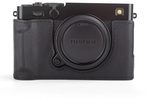 MUZIRI KINOKOO X-E5 Hülle, Echtleder-Schutzhülle für Fujifilm X-E5/Fujifilm X E5 Digitalkamera, Zubehör für Fujifilm X-E5 mit Batteriefach und Handgriff-Design, Schwarz,Vintage-Stil