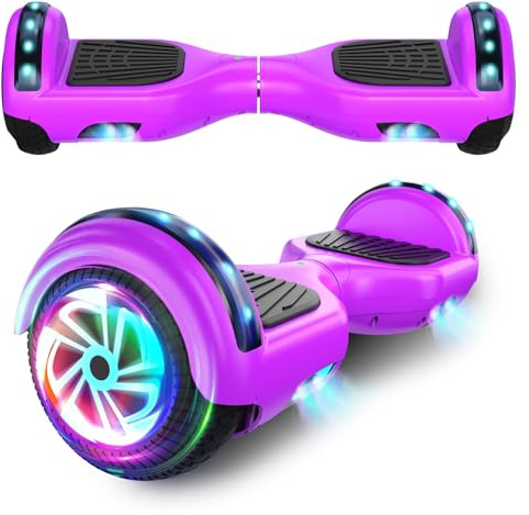 SISIGAD Hoverboard All-Terrain Zweirad-Selbstausgleichender Flash Wheel Elektroroller mit kabellosem Bluetooth-Lautsprecher