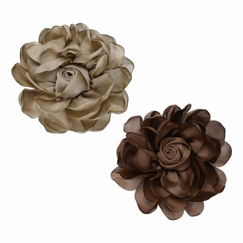 PATIKIL Grandes Broches Épingles à Fleurs en Tissu pour Femmes Vêtements | Élégante Broche en Tissu, Broche Délicate Corsage Camélia Satin Épingle de Revers