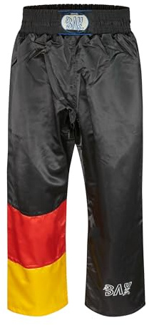BAY Germany Kickboxhose lang Deutschlandfarben Schwarz Rot Gold Größe M