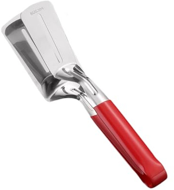 Grilltång i rostfritt stål, lång handtag non-stick- i metall - grillspatel med klämma i rostfritt stål - för biff, fisk, hamburgare, grill, pizza, pannkakor och
