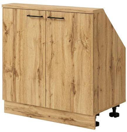 INNOVAHOME Dachschrägenschrank 80cm Kniestockschrank Eiche Wotan Schrank