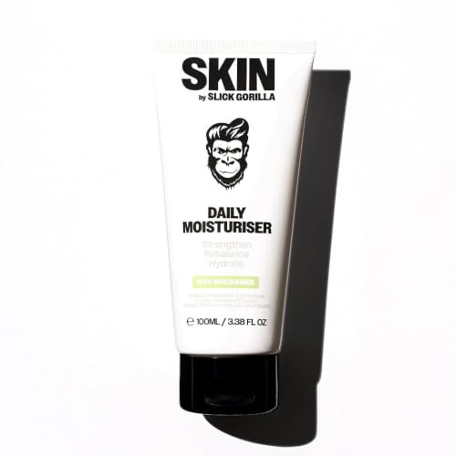 Slick Gorilla Face Moisturiser 100 ml Crème hydratante visage quotidienne pour homme avec Acide Hyaluronique, Niacinamide & Aloe Vera Lotion visage légère pour homme, non grasse, pour peaux sensibles