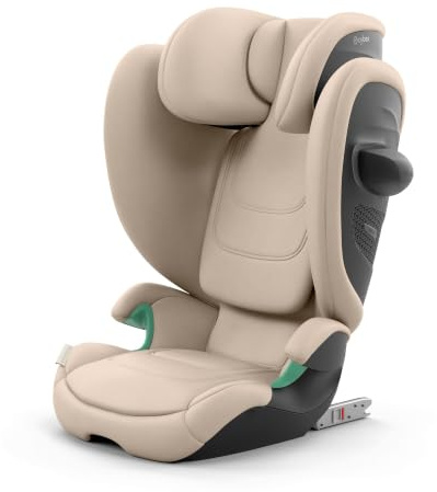 CYBEX Gold Kinder-Autositz Solution G2 Comfort, Almond Beige | Ab 3 bis 12 Jahre, 100-150 cm, max 50 kg, für Autos mit oder ohne ISOFIX, kompakt faltbar