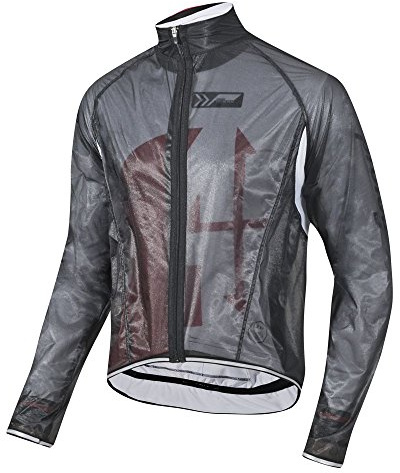 prolog cycling wear Fahrrad Regenjacke transparent,extrem dünn und leicht, Enger, körpernaher Schnitt,elastisch, wasserdicht, atmungsaktiv, für Herren