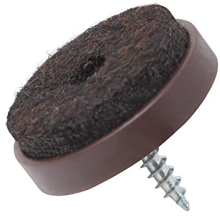 Adsamm® / 100 x Filzgleiter mit Schraube/Braun/Ø 28 mm/rund/Möbelgleiter zum Schrauben in Premium-Qualität