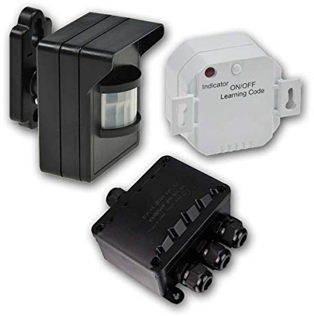 Ensemble détecteur de mouvement et récepteur sans fil pour l'extérieur IP44