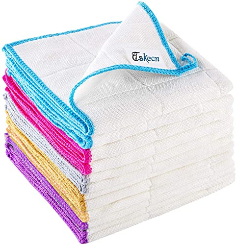 TSKECN 10-Piece Kitchen Dish Cloths Set, Reusable and Highly Absorbent Dishcloth Towels for Kitchens, Bathrooms and Cleaning Counters.