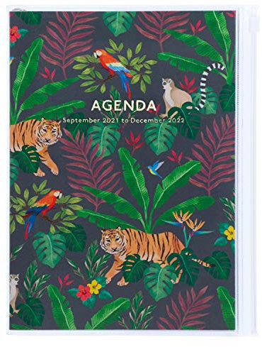 MARK'S 2021/2022 Taschenkalender A5 vertikal, Storage it, Jungle // Black: Von September 2021 bis Dezember 2022