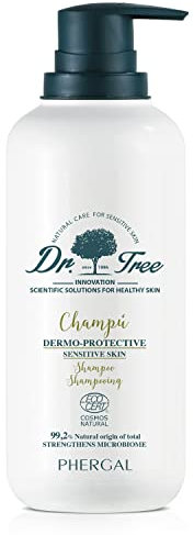 Dr. Tree | Champú Dermoprotector Cueros Cabelludos Sensibles | Limpieza, Brillo y Fuerza | Refuerza el Microbioma | 99% Ingredientes Naturales | 400ml