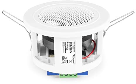 Power Dynamics CSBA3 Enceinte de Plafond 100V 3 - Blanc, 6 Watts, 3 Modes de Puissance, Haut-Parleur à Encastrer Compact, Idéal pour Public Address, Musique d'Ambiance, Annonces