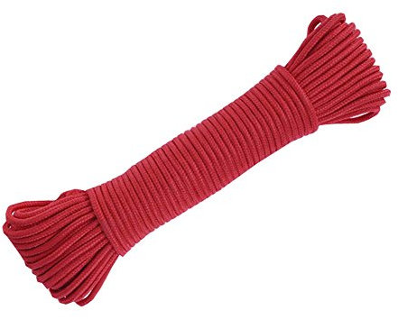 Corda for bondage, corda da giardino, corda di canapa in cotone morbido lunga 100 m e 328 piedi for confezioni regalo artigianali (rosso)