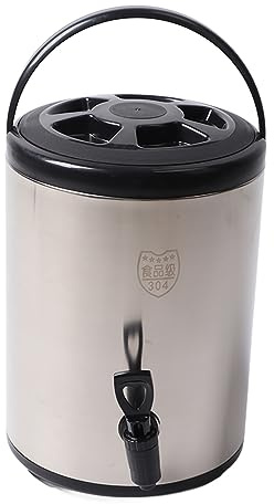 SIYANO Distributeur de boissons isothermes en acier inoxydable 304, distributeur de 8 L chauds et froids, seau commercial double couche, noir