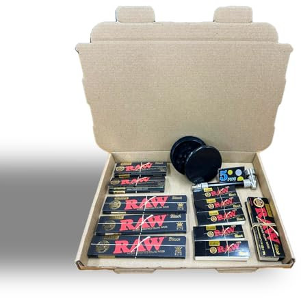 Raw Gift Set Rolling Kit, Smoking Hamper Accessories Gifts For Smokers, Rolling Gift Set Box - Best Raw Box Gift Set Smokers Gifts (RAW Ethereal Papers) (GS-07) By Fenny's Creations
