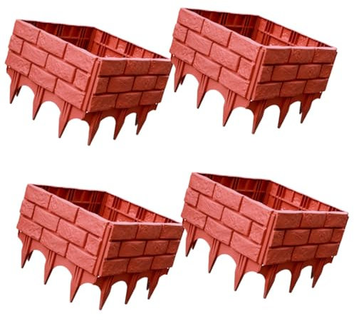BESPORTBLE 4pièces Bordure De Jardin Plastique Clôture Décorative Amovible pour Cour Et des Plantes Facile à Installer Et Personnalisable