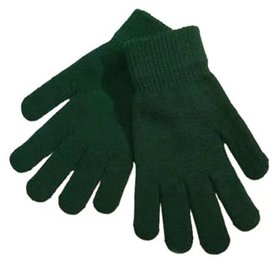 Dicker Samt elastische und warme Anti-Kälte-Strickhandschuhe für Herren und Damen Outdoor-Fahrrad-Frostschutzhandschuhe grün Einheitsgröße