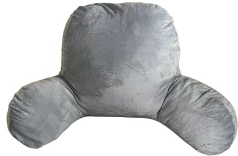 Rückenkissen, Lesekissen for Bett Und Sofa Mit Armlehnen – Ideal Als Rückenstütze for Mehr Halt Und Komfort Von Rücken, Kopf Und Nacken, Sitzen 58x40x25cm (Color : Dark Grey, Size : 58x40x25cm)