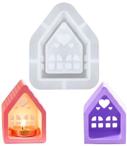 Dtoterul Stampi in Silicone per Colata Case 3d, Stampo in Silicone per La Casa, Stampi In Silicone a Forma di Casetta, Stampi Silicone per Gesso Casette per La Casa per Candele Fai da Te