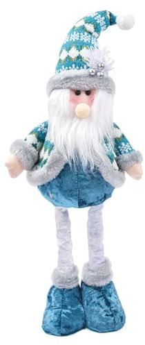 Gupcaqosjw Weihnachten Einziehbare Puppe, Verstellbare Teleskop Weihnachtsfiguren, Weiche Blaue Weihnachtsmannpuppe Mit Teleskopbeinen, Weihnachtsmann Puppenfigur, Weihnachts Stehpuppen