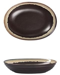 ksjdieunf Platos Para Servir Vajilla De Cerámica Grande For El Hogar, Cuenco Ovalado For Ensalada De Frutas Y Verduras, Gres Frutero Para Encimera De Cocina(2)