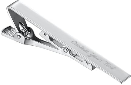 Krawattennadel Personalisiert mit mit Gravur Text Krawattennadeln für Herren Krawattenklammer aus Messing für Jahrestag, Hochzeit, Geschäft, Geschenk für Vater, Bräutigam, Trauzeugen