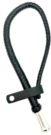Generisch Heavy Bullwhip - Frusta in pelle di toro con manico in metallo, misura 2,5 FT (nero, 4 ft)
