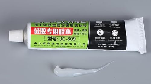 Miioto Colla per Vetro Extra Forte Trasparente, Silicone Trasparente, Colla Attack, Silicone Trasparente Adatto per Plastica, Vetro, Supercolla Industriale e Altre, 100ml