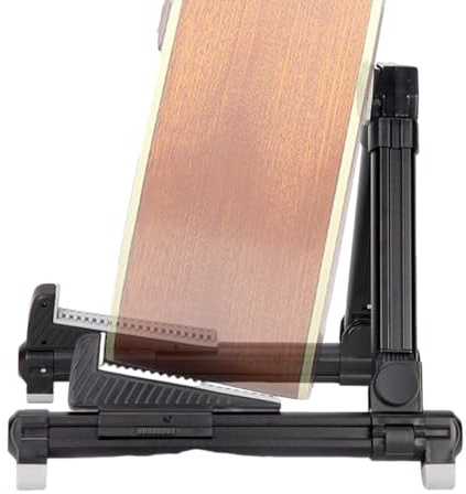 Klappbarer Gitarrenständer – A-Form, verstellbar, zusammenklappbarer Ständer für Bass-Ukulele, stabiler, rutschfester Boden-Gitarrenhalter, Saiteninstrument-Zubehör für Schule, Bühne, Studio, Zuhause
