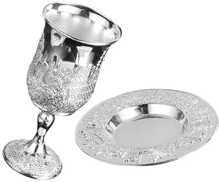 Mobestech Copas De Vino Tipo Cáliz Copa Kiddush Para Pésaj Plata Para Ceremonias De Kidush