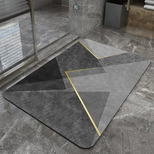 WJPUELUO Alfombra de Diatomeas para Baño-Tapete de Ducha de Secado Rápido,Tapetes,alfombras, felpudos,Ultra Absorbente & Antideslizante,Ideal para Ducha y WC,Fácil de Limpiar,Hogar,J,60 * 90cm