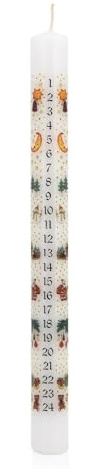 INNA-GLAS Candela a bastoncino dell'Avvento LAMBERTINA, 25 cm, Ø 2,3 cm
