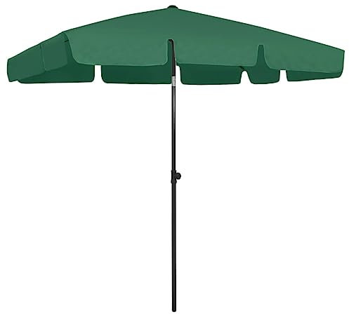 WKIEQACO Parasol de plage pour la maison et le jardin Vert 200 x 125 cm