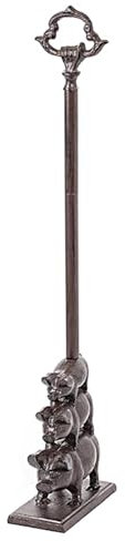 Cale de Porte Butée De Porte Extérieure, Panneau avec 3 Cochons, Fer Massif, Butée De Porte Lestée avec Poignée, Support De Porte pour Bas De Porte