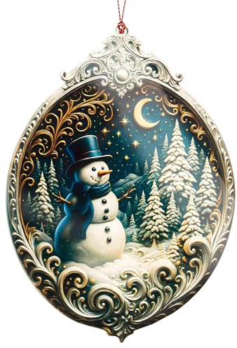 Christmas Ornament 2026 - Snowman Ornament - Snowman Ornaments for Christmas Tree - Acrylic Christmas Ornaments - Christmas Ornaments 2026 - White Elephant Gifts - Xmas Tree Funny Decoration