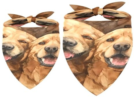 Hundehalstuch, Aquarell-Lätzchen, Labrador, Mädchen, Jungen, Halstuch, Zubehör für kleine, mittelgroße und große Hunde, Welpen, Katzen, Haustiere, 2 Stück
