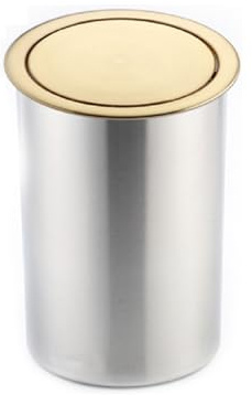 SdaryWare Couvercle de Poubelle en Acier Inoxydable, Table Ronde avec Couvercle de Poubelle intégré, goulotte de Poubelle à Bascule équilibrée, Rabat de Table encastré en,205x165mm
