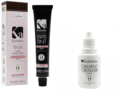 Kit Tintura Sopracciglia, Castano, con Ossidante 3%