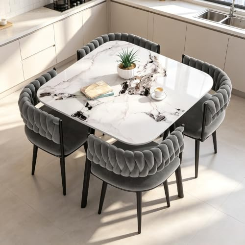 AMZSEW Space Saver Kitchen Dining Room Table and Chairs Set 4
