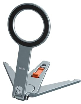 Plyisty Treppiede per Telefono Magnetico, Treppiede per Telefono Pieghevole in Lega di Alluminio per Scrivania/palmare con Slitta Fredda Foro per Vite da 1/4 e Gancio per Ufficio
