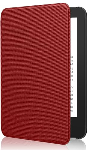 MoKo Hülle für 6 Amazon Kindle 11.Gen,2024/2022, Rot | Leichte Schutzhülle，Auto Aktiv-/Ruhemodus, wasserdichte Schutzhülle,für Amazon Kindle Basic 11. Generation 2024/2022
