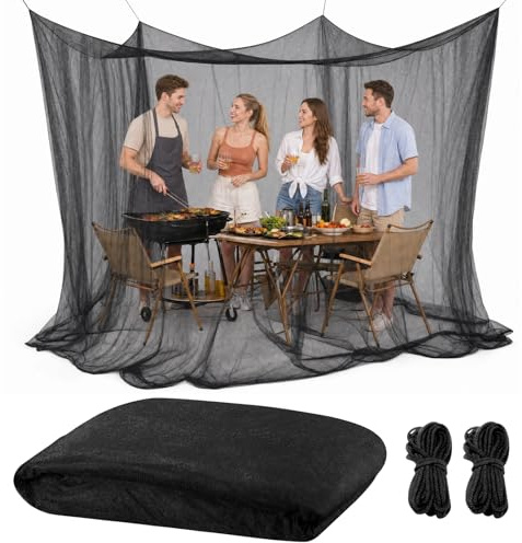 Noetopolis Moskitonetz Outdoor Reise XXL, 300x300x250cm Doppelbett Mückennetz Insektennetz, 220 Mesh Moskitonetz Camping für Innen & Außen, Tragbares für Pavillon Garten Terrasse Camping