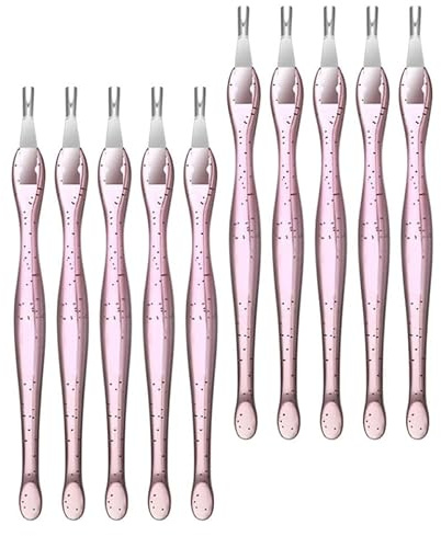 Outil D'élimination des Peaux Mortes Rose 10 Pièces | Outils Nail Art, Fourche Incisive Multifonction, Usage à Domicile Salon de Manucure